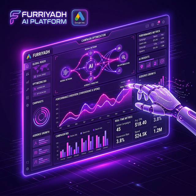 منصة Furriyadh الذكية تعمل كخبير إعلانات جوجل آلي بالذكاء الاصطناعي